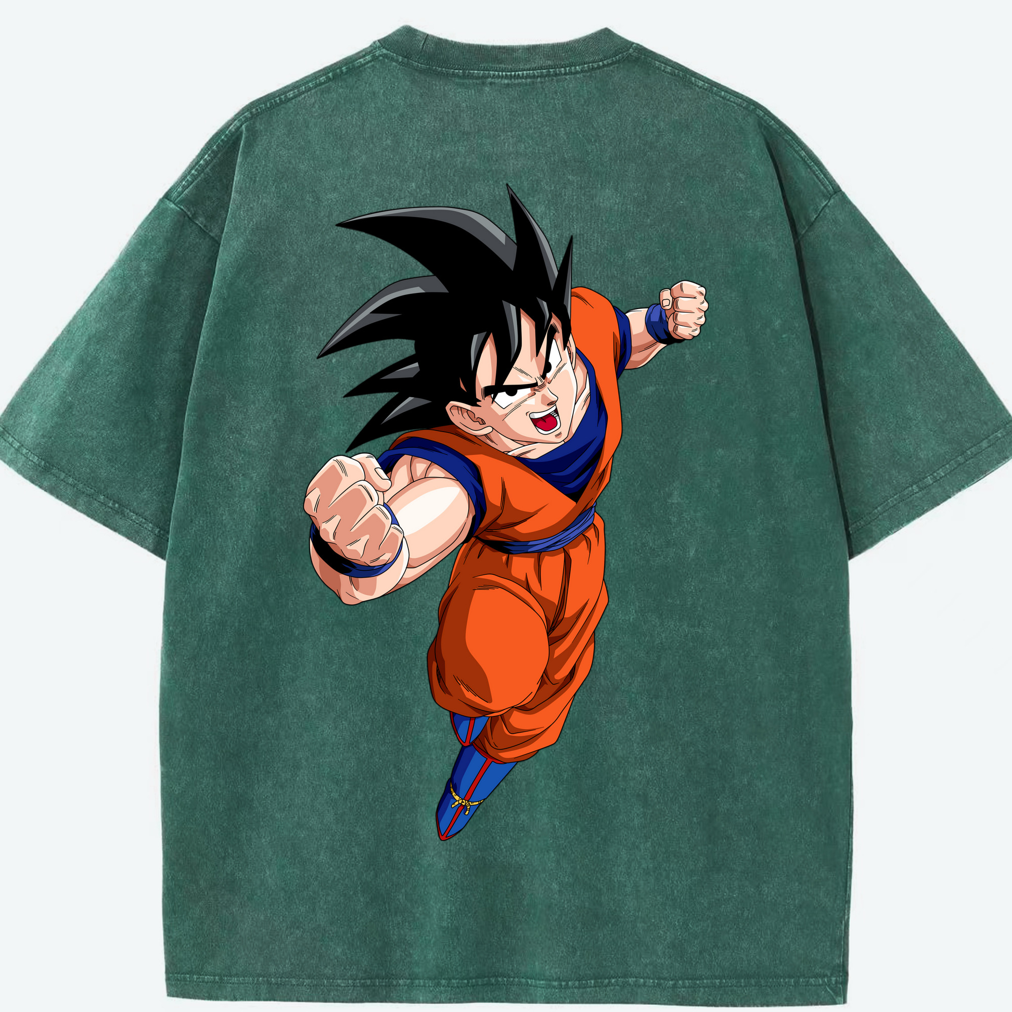 （画像用） ドラゴンボール 孫悟空（そん ごくう）Son Goku カカロット DRAGON BALL Kakarotto 綿100% ヴィンテージ風 半袖Tシャツ（背面プリント）